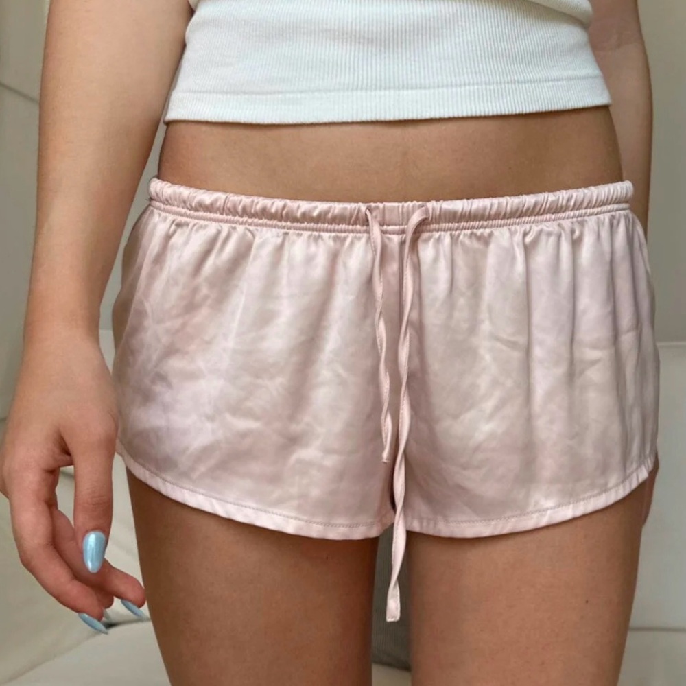 Brandy Melville pink satin shorts